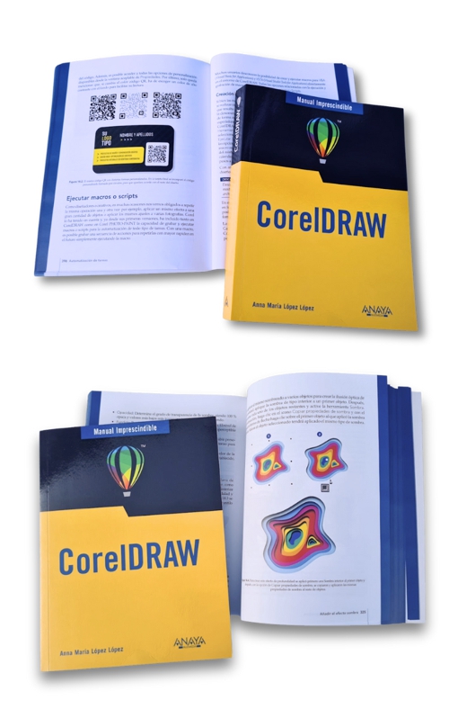 Dos ejemplares del libro Manual Imprescindible CorelDRAW